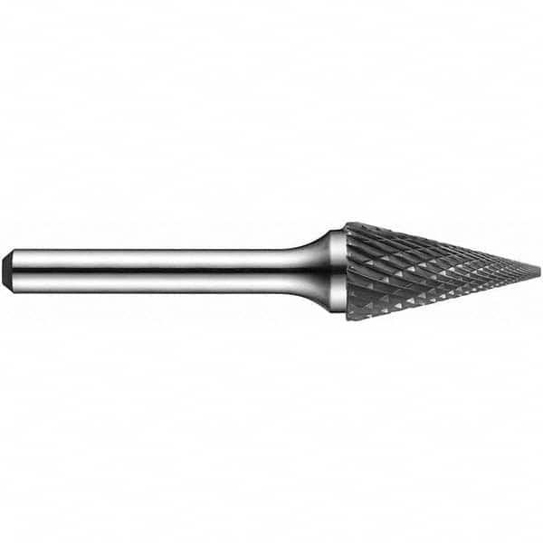 Precision Twist Drill - 3/8" Cut Diam, 1/4" Shank Diam, Carbide Double Cut Cone Burr - A1 Tooling