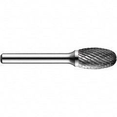 Precision Twist Drill - 1/8" Cut Diam, 1/8" Shank Diam, Carbide Double Cut Oval Burr - A1 Tooling