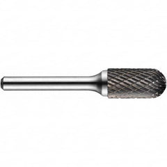 Precision Twist Drill - 5/8" Cut Diam, 1/4" Shank Diam, Carbide Double Cut Cylinder Burr with Radius - A1 Tooling