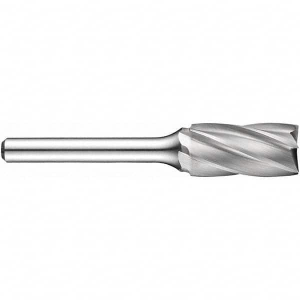 Precision Twist Drill - 1/2" Cut Diam, 1/4" Shank Diam, Carbide Aluma Cut Cylinder Burr with End Cut - A1 Tooling