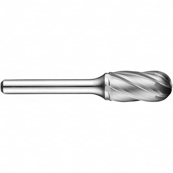 Precision Twist Drill - 1/2" Cut Diam, 1/4" Shank Diam, Carbide Aluma Cut Cylinder Burr with Radius - A1 Tooling