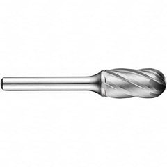 Precision Twist Drill - 3/4" Cut Diam, 1/4" Shank Diam, Carbide Aluma Cut Cylinder Burr with Radius - A1 Tooling