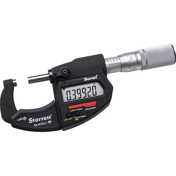 Starrett - Electronic Outside Micrometers Minimum Measurement (Decimal Inch): 0 Minimum Measurement (mm): 0 - A1 Tooling