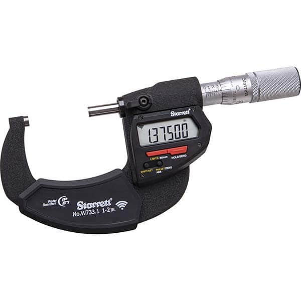 Starrett - Electronic Outside Micrometers Minimum Measurement (Decimal Inch): 1 Minimum Measurement (mm): 25 - A1 Tooling