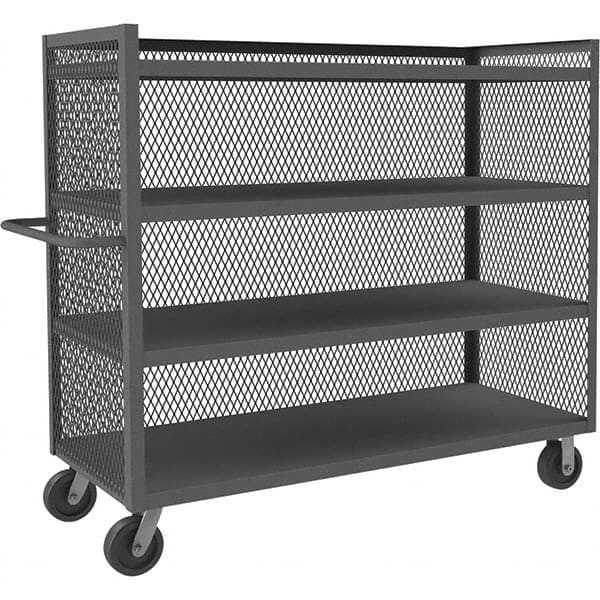 Durham - 3,000 Lb Capacity 4-Shelf 3-Sided Mesh Truck - A1 Tooling