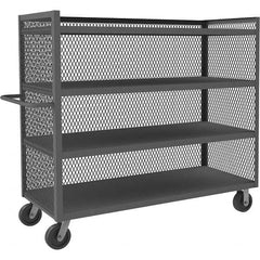 Durham - 3,000 Lb Capacity 4-Shelf 3-Sided Mesh Truck - A1 Tooling