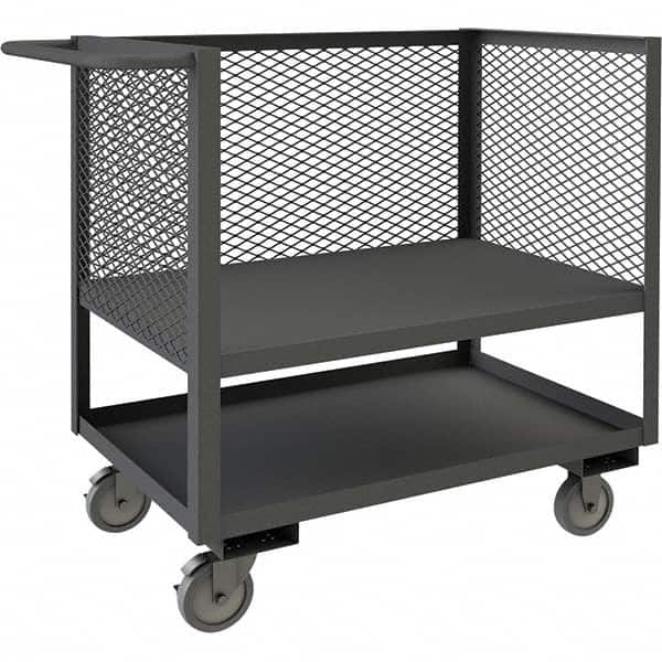 Durham - 1,200 Lb Capacity 2-Shelf 3-Sided Mesh Truck - A1 Tooling