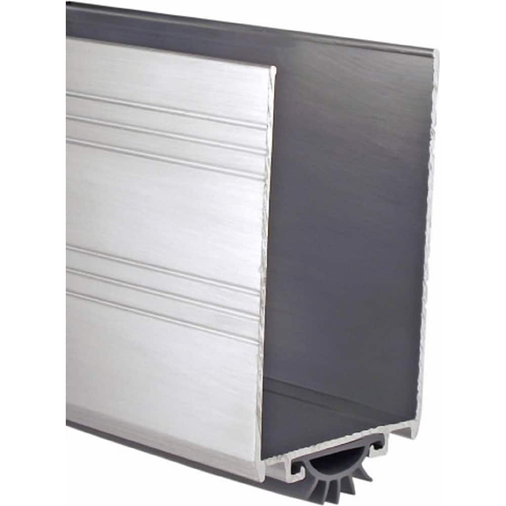 Pemko - Sweeps & Seals; Type: U-Shape Door Shoe with Kickplate ; Width (Inch): 1-1/4 ; Finish/Coating: Mill Finish Aluminum ; Material: 6063-T6 Aluminum Alloy and Temper Retainer ; Back Strip Brush Width (Inch): 3 ; Bristle Length (Inch): 0.5000 - Exact Industrial Supply