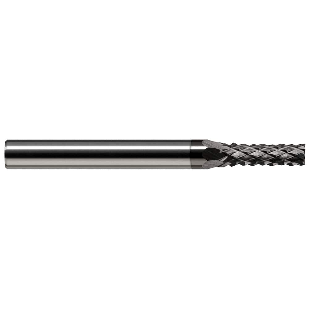 Harvey Tool - 1/8" Diam, 3/8" LOC, 1/8" Shank Diam, 8-Flute Burr-End Diamond-Pattern Router Bit - Exact Industrial Supply