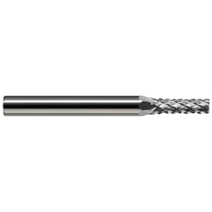 Harvey Tool - 3/32" Diam, 0.279" LOC, 1/8" Shank Diam, 7-Flute Burr-End Diamond-Pattern Router Bit - Exact Industrial Supply