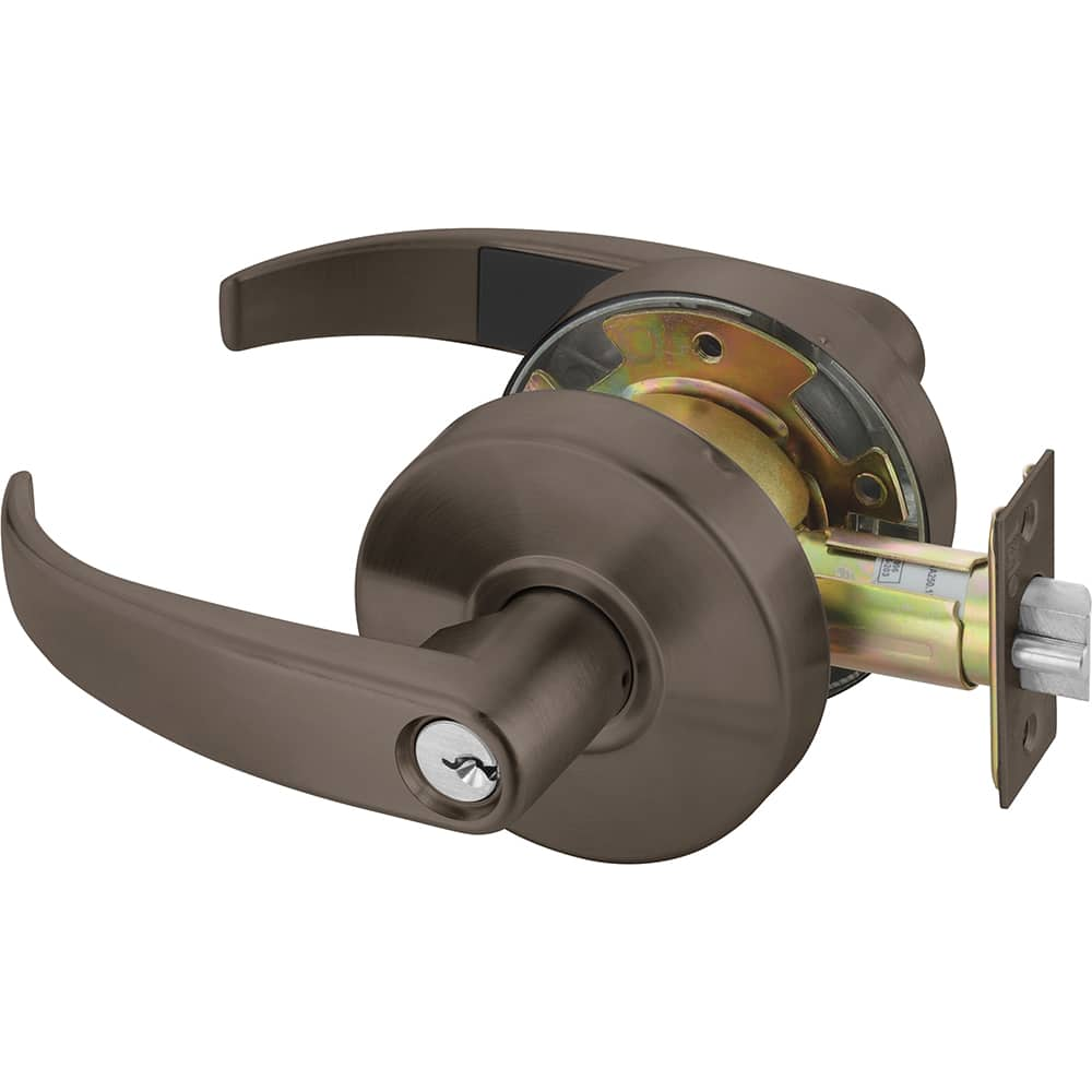 Yale - Lever Locksets; Door Thickness: 1-3/4 (Inch); Door Thickness: 1-3/4 ; Back Set: 2-3/4 (Inch); For Use With: Storeroom; Utility; Exit Doors ; Finish/Coating: Oxidized Satin Dark Bronze (10B) ; Cylinder Type: 6 Pin Schlage C Keway, Keyed - Exact Industrial Supply