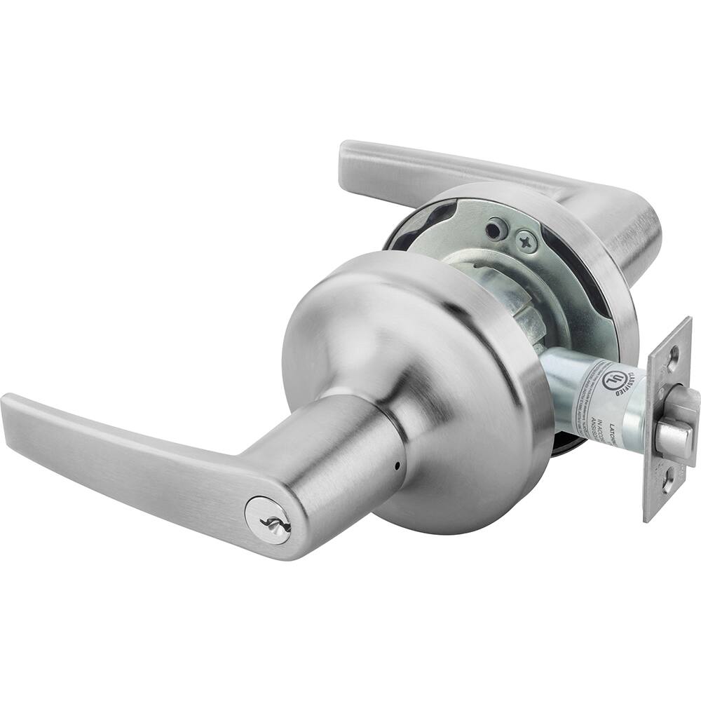 Yale - Lever Locksets; Door Thickness: 1-3/4 (Inch); Door Thickness: 1-3/4 ; Back Set: 2-3/4 (Inch); For Use With: Classroom or Utility Room Doors ; Finish/Coating: Satin Chrome ; Cylinder Type: 6 Pin Para Keyway - Exact Industrial Supply