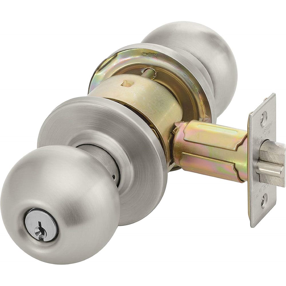 Yale - Lever Locksets; Door Thickness: 1-3/4 (Inch); Door Thickness: 1-3/4 ; Back Set: 2-3/4 (Inch); For Use With: Classroom or Utility Room Doors ; Finish/Coating: Satin Stainless Steel ; Cylinder Type: 6 Pin Para Keyway - Exact Industrial Supply