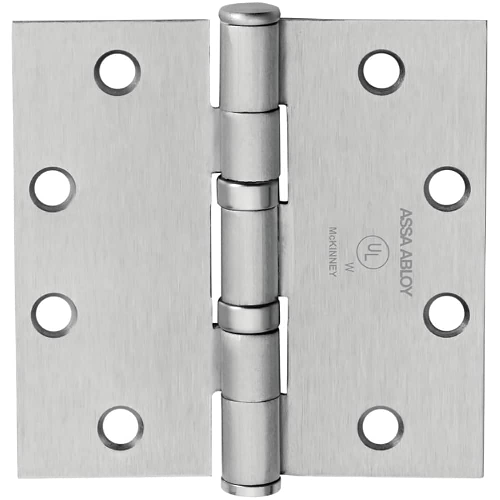 Commercial Hinges; Length (Inch): 4-1/2; Thickness (Decimal Inch): 0.1340; Number of Knuckles: 5.000; Stanley Finish Code: US26; Finish/Coating: US26; Box Quantity: 3; Hand: Non-Handed; Number of Ball Bearings: 0; Material Grade: Grade 1; Number of Holes: