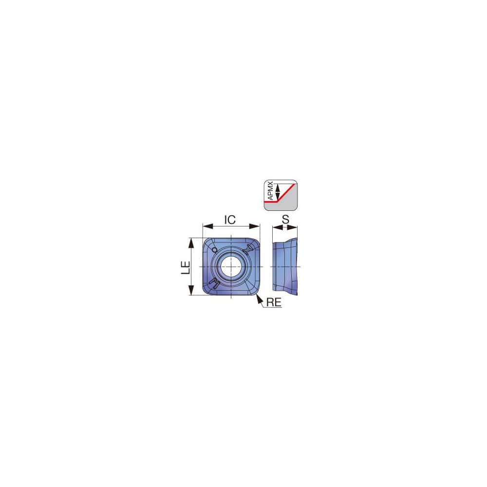 Milling Insert:  SWMT1506ZER-MM AH3135,  AH3135,  Solid Carbide N/A Finish,  1.0000″ OAW