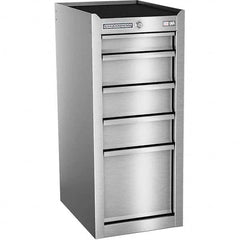 Tool Storage Combos & Systems; Type: Tool Storage Cabinet; Drawers Range: 5 - 9 Drawers; Number of Pieces: 1; Width Range: Less than 24″; Depth Range: 18″ and Deeper; Height Range: Less than 24″; Color: Silver; Number of Drawers: 5; Roller Cabinet Depth (