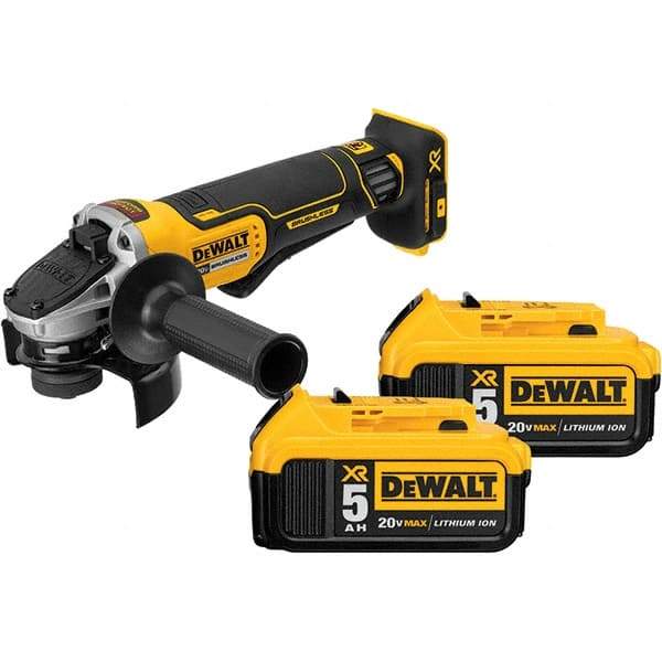 DeWALT - 4-1/2" Wheel Diam, 9,000 RPM, Cordless Angle & Disc Grinder - 5/8-11 Spindle, 20 Volts - A1 Tooling