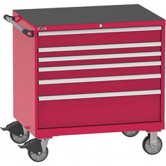 Steel Tool Roller Cabinet: 6 Drawers Red