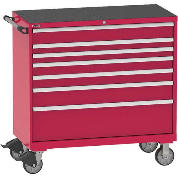 Steel Tool Roller Cabinet: 7 Drawers Red