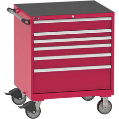 Steel Tool Roller Cabinet: 6 Drawers Red