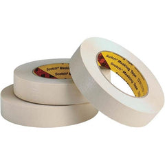 Masking Tape: 2″ Wide, 60 yd Long, 7.6 mil Thick, Tan Crepe Paper, Rubber Adhesive, 28 lb/in Tensile Strength