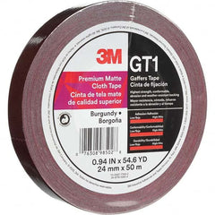 3M - 50m x 24mm x 11 mil Burgundy Cotton Cloth Gaffers Tape - A1 Tooling