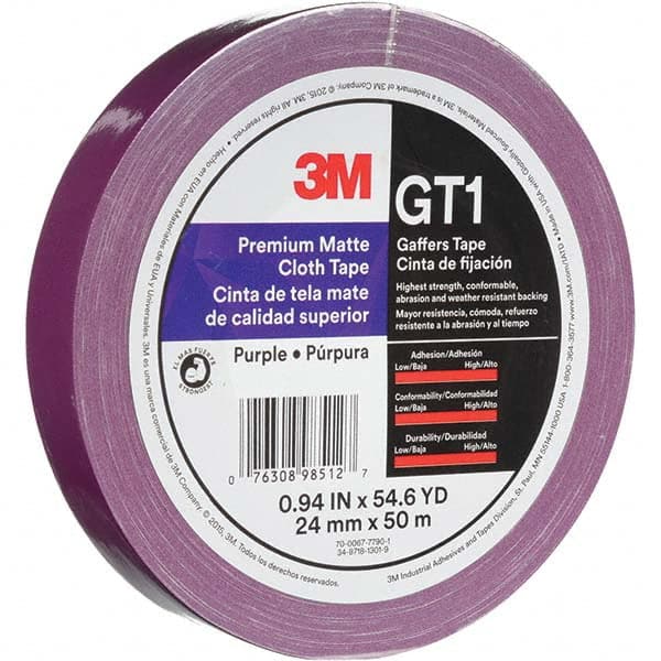 3M - 50m x 24mm x 11 mil Purple Cotton Cloth Gaffers Tape - A1 Tooling