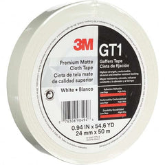 3M - 50m x 24mm x 11 mil White Cotton Cloth Gaffers Tape - A1 Tooling