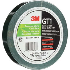 3M - 50m x 24mm x 11 mil Green Cotton Cloth Gaffers Tape - A1 Tooling