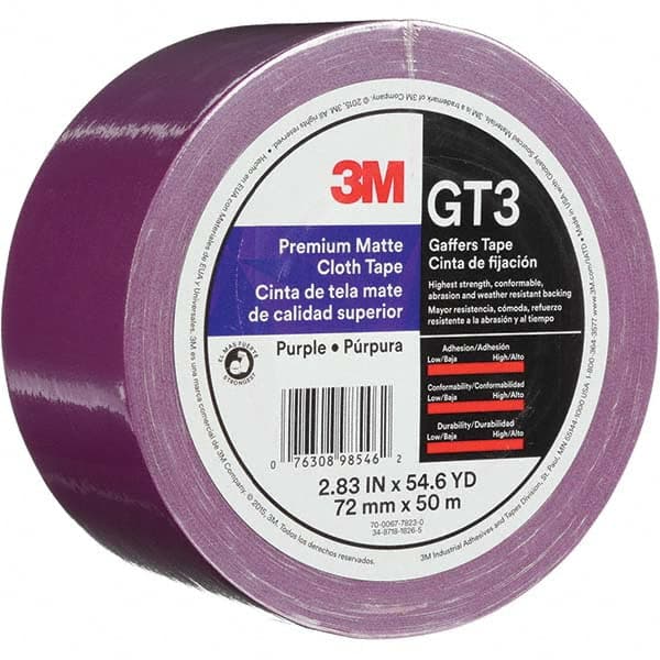 3M - 50m x 72mm x 11 mil Purple Cotton Cloth Gaffers Tape - A1 Tooling