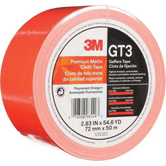 3M - 50m x 72mm x 11 mil Fluorescent Orange Cotton Cloth Gaffers Tape - A1 Tooling