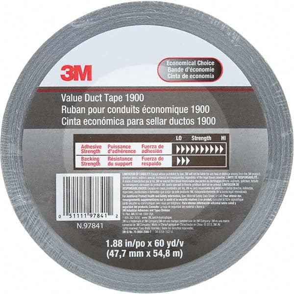 3M - 60 Yd x 1.88" x 5.8 mil Silver Polyethylene Cloth Duct Tape - A1 Tooling