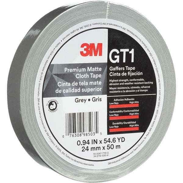 3M - 50m x 24mm x 11 mil Gray Cotton Cloth Gaffers Tape - A1 Tooling