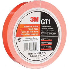 3M - 50m x 24mm x 11 mil Fluorescent Orange Cotton Cloth Gaffers Tape - A1 Tooling