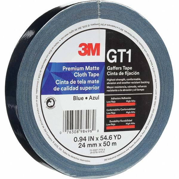 3M - 50m x 24mm x 11 mil Blue Cotton Cloth Gaffers Tape - A1 Tooling