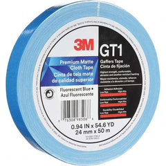 3M - 50m x 24mm x 11 mil Fluorescent Blue Cotton Cloth Gaffers Tape - A1 Tooling