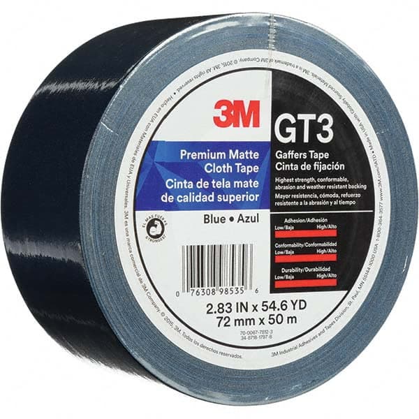 3M - 50m x 72mm x 11 mil Blue Cotton Cloth Gaffers Tape - A1 Tooling