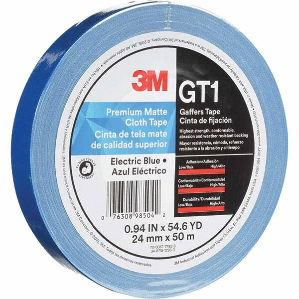 3M - 50m x 24mm x 11 mil Blue Cotton Cloth Gaffers Tape - A1 Tooling