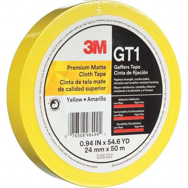 3M - 50m x 24mm x 11 mil Yellow Cotton Cloth Gaffers Tape - A1 Tooling