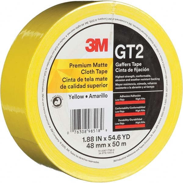 3M - 50m x 48mm x 11 mil Yellow Cotton Cloth Gaffers Tape - A1 Tooling