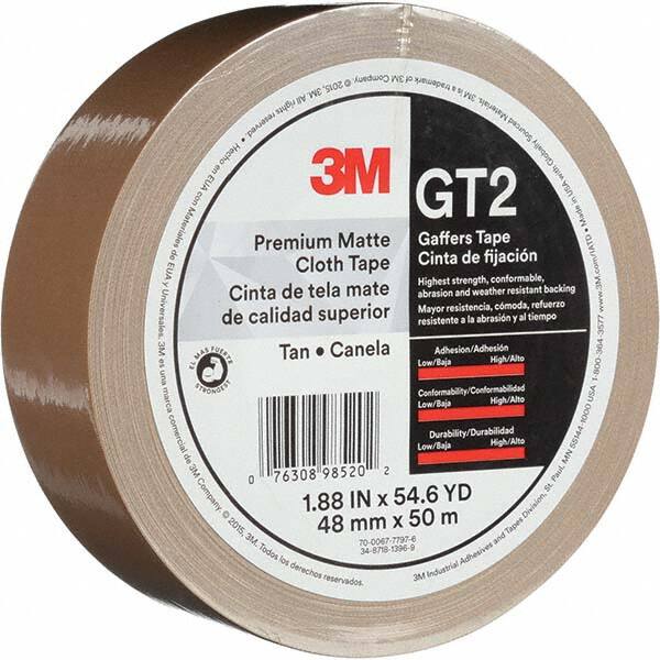 3M - 50m x 48mm x 11 mil Tan Cotton Cloth Gaffers Tape - A1 Tooling