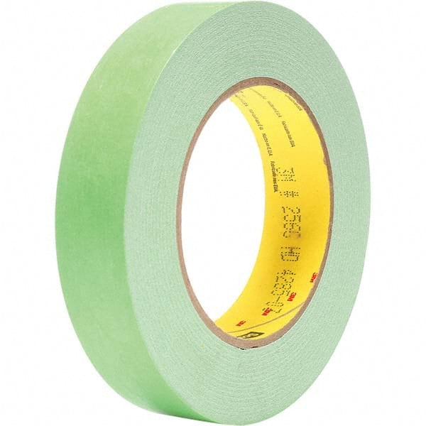 3M - 1" Wide x 60 Yd Long x 6.7 mil Light Green Paper Masking Tape - A1 Tooling