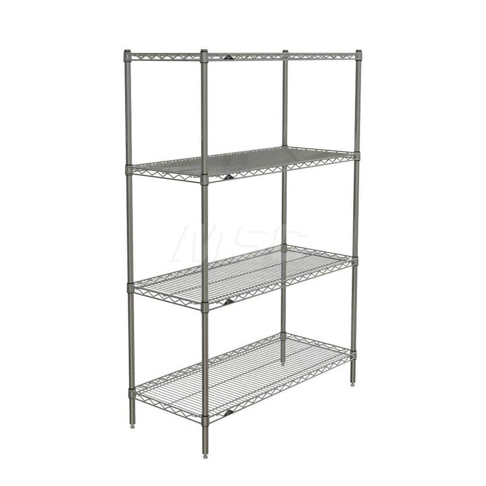 Starter Unit Wire Shelving: 4 Shelves 42″ Wide, 18″ Deep, 63″ High