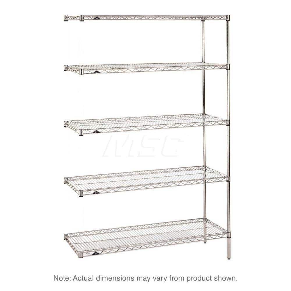 Add-On Unit Wire Shelving: 5 Shelves 42″ Wide, 24″ Deep, 74″ High