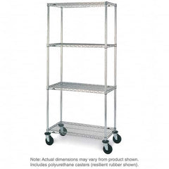 Metro - 600 Lb Capacity 4 Shelf Mobile Wire Shelving Unit - Add-On Unit - A1 Tooling