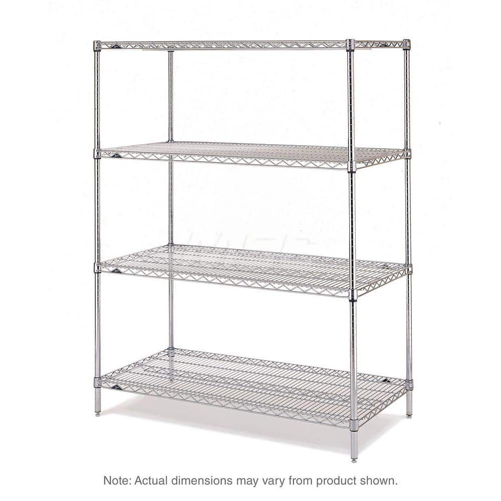 Starter Unit Wire Shelving: 4 Shelves 21″ Wide, 60″ Deep, 63″ High