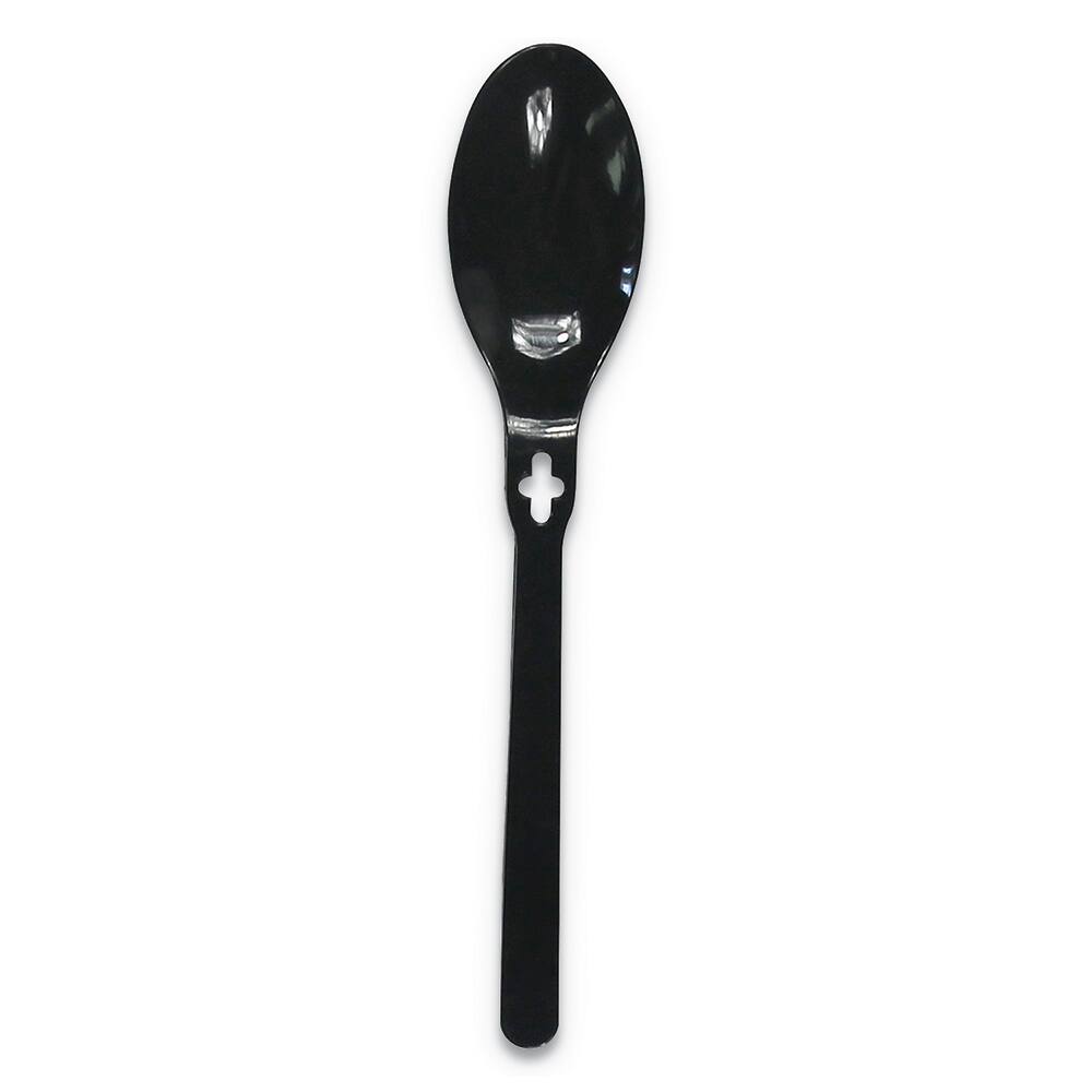 WeGo - Paper & Plastic Cups, Plates, Bowls & Utensils; Breakroom Accessory Type: Soup Spoon ; Breakroom Accessory Description: Utensils-Disposable Soup Spoon ; Color: Black - Exact Industrial Supply