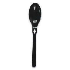 WeGo - Paper & Plastic Cups, Plates, Bowls & Utensils; Breakroom Accessory Type: Soup Spoon ; Breakroom Accessory Description: Utensils-Disposable Soup Spoon ; Color: Black - Exact Industrial Supply