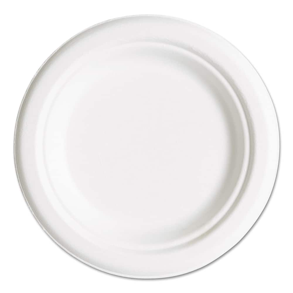 ECO PRODUCTS - Paper & Plastic Cups, Plates, Bowls & Utensils; Breakroom Accessory Type: Plates ; Breakroom Accessory Description: Dinnerware-Plate; Bagasse ; Color: White - Exact Industrial Supply