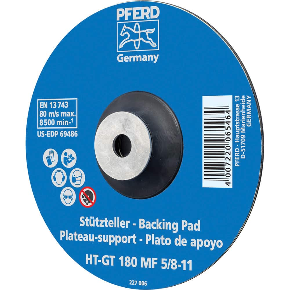 PFERD - Disc Backing Pads; Backing Pad Type: Disc Backing Pad ; Pad Diameter (Inch): 7 ; Maximum RPM: 8500.000 ; Thread Size: 5/8-11 ; Density: Flexible - Exact Industrial Supply